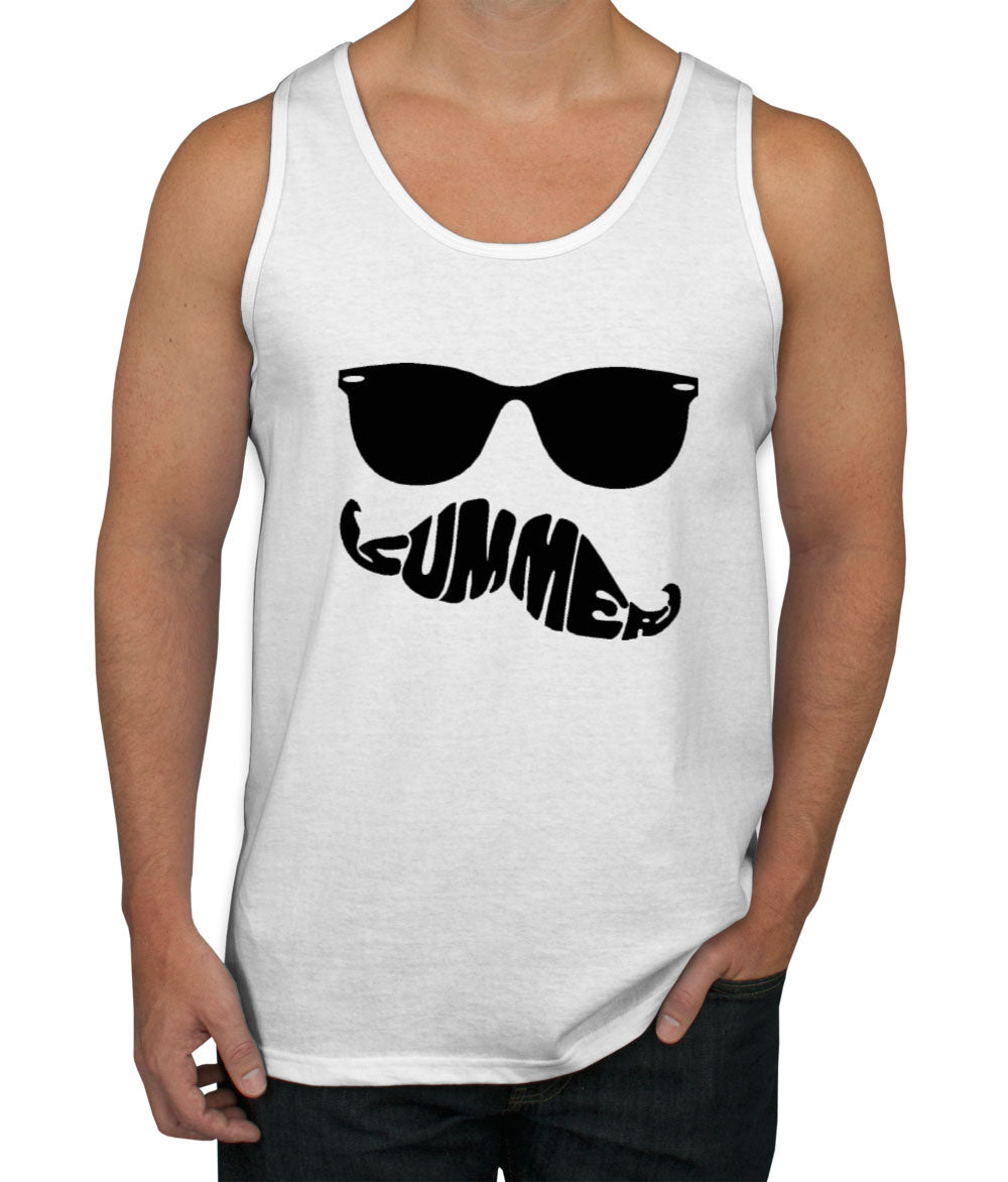 Sunglasses with Mustache Men's Tank Top