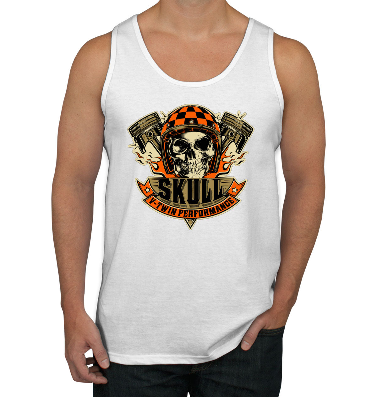 V-Twin Performance Skull Motorcycle Men's Tank Top