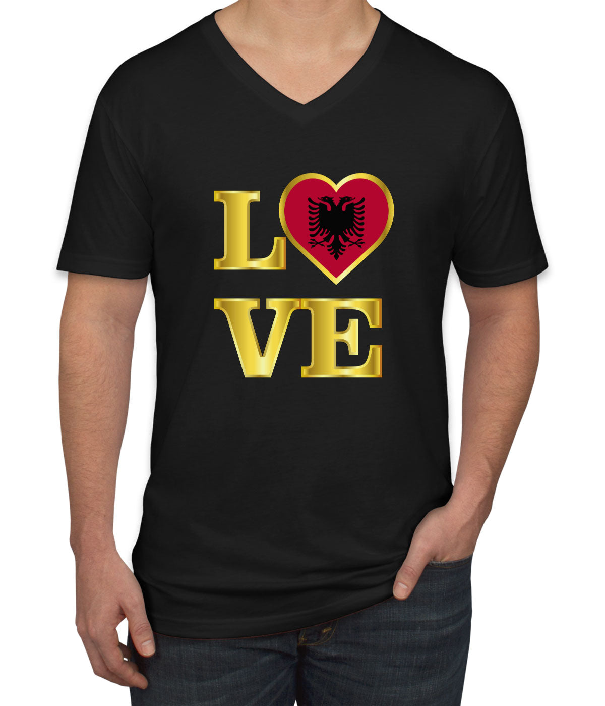 Albania Love Men's V Neck T-shirt