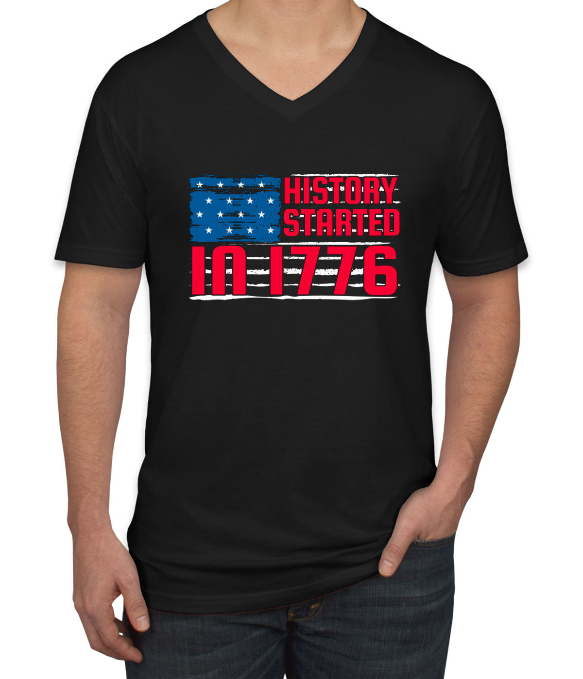 History Started In 1776 Men's V Neck T-shirt