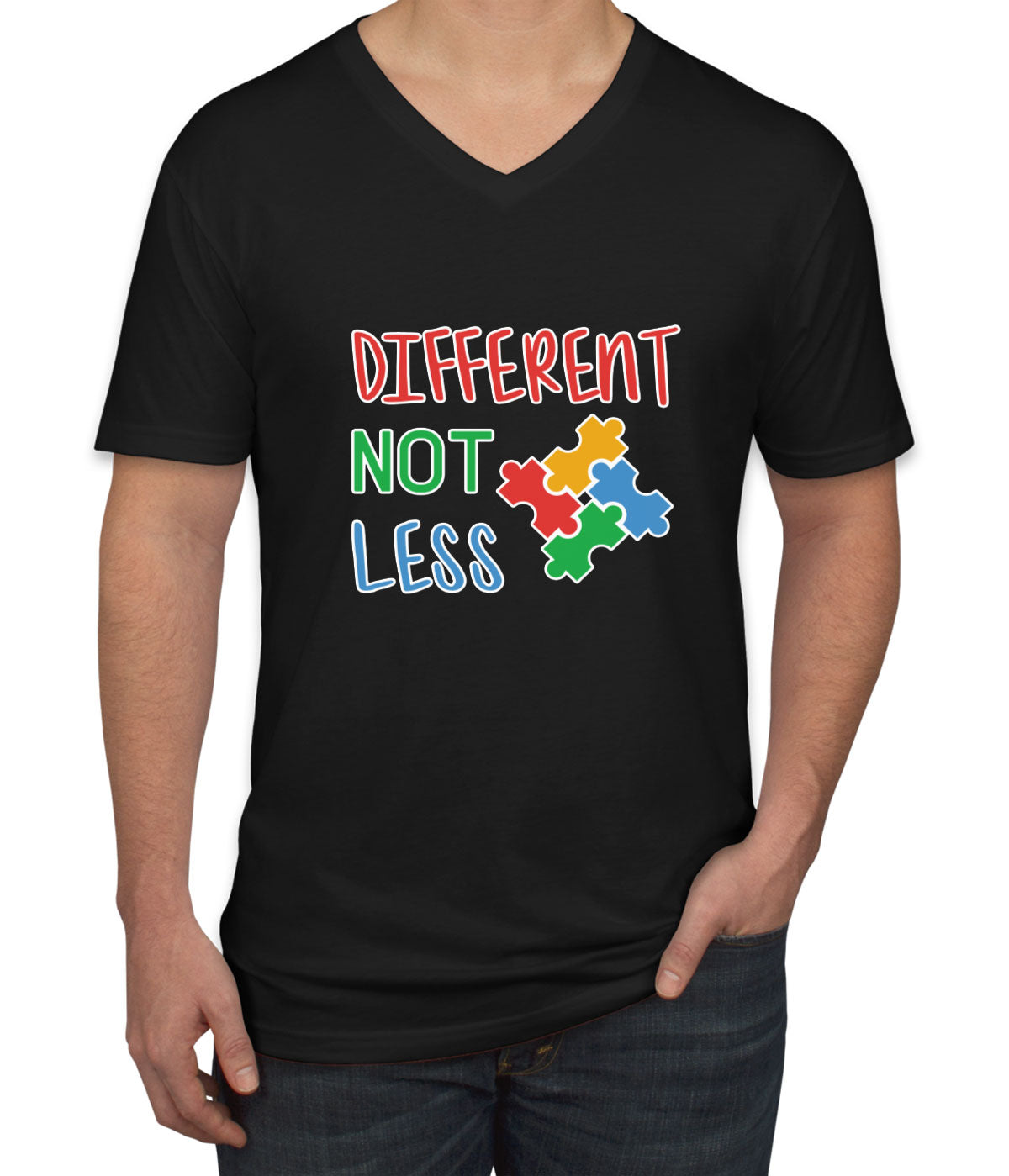 Autism Awareness Different Not Less Men's V Neck T-shirt