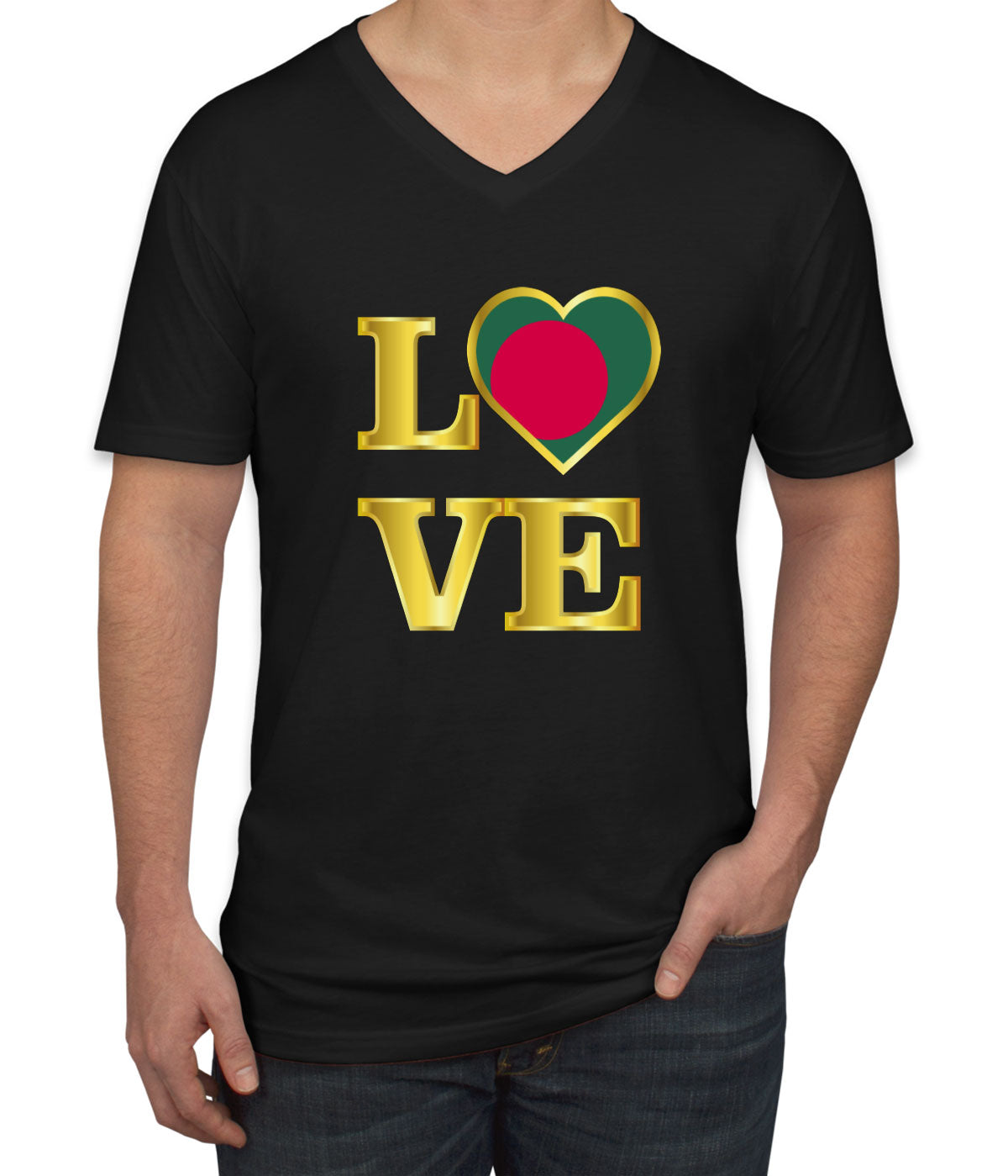 Bangladesh Love Men's V Neck T-shirt