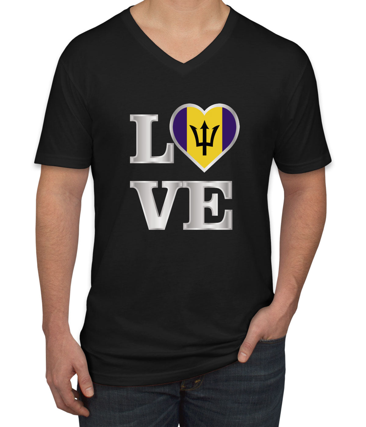 Barbados Love Men's V Neck T-shirt