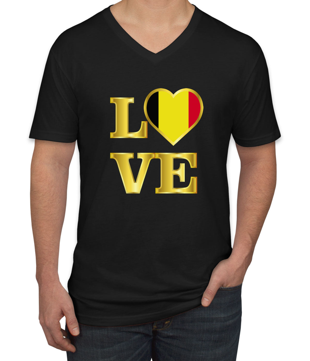 Belgium Love Men's V Neck T-shirt