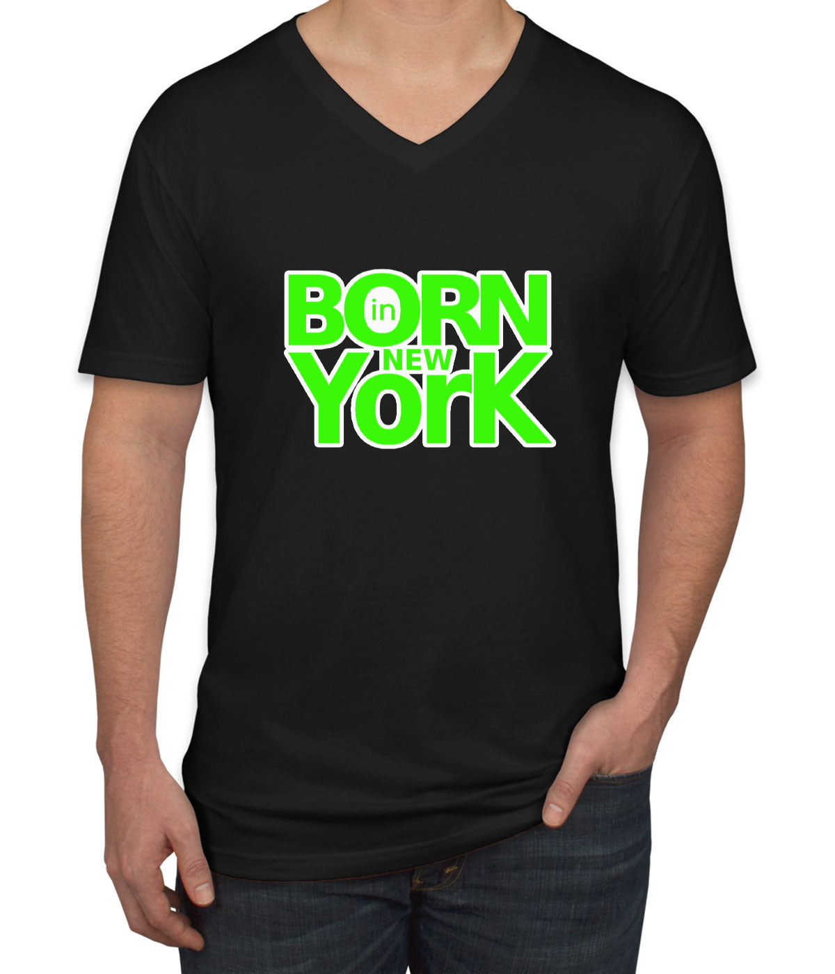 Born In New York Men's V Neck T-shirt