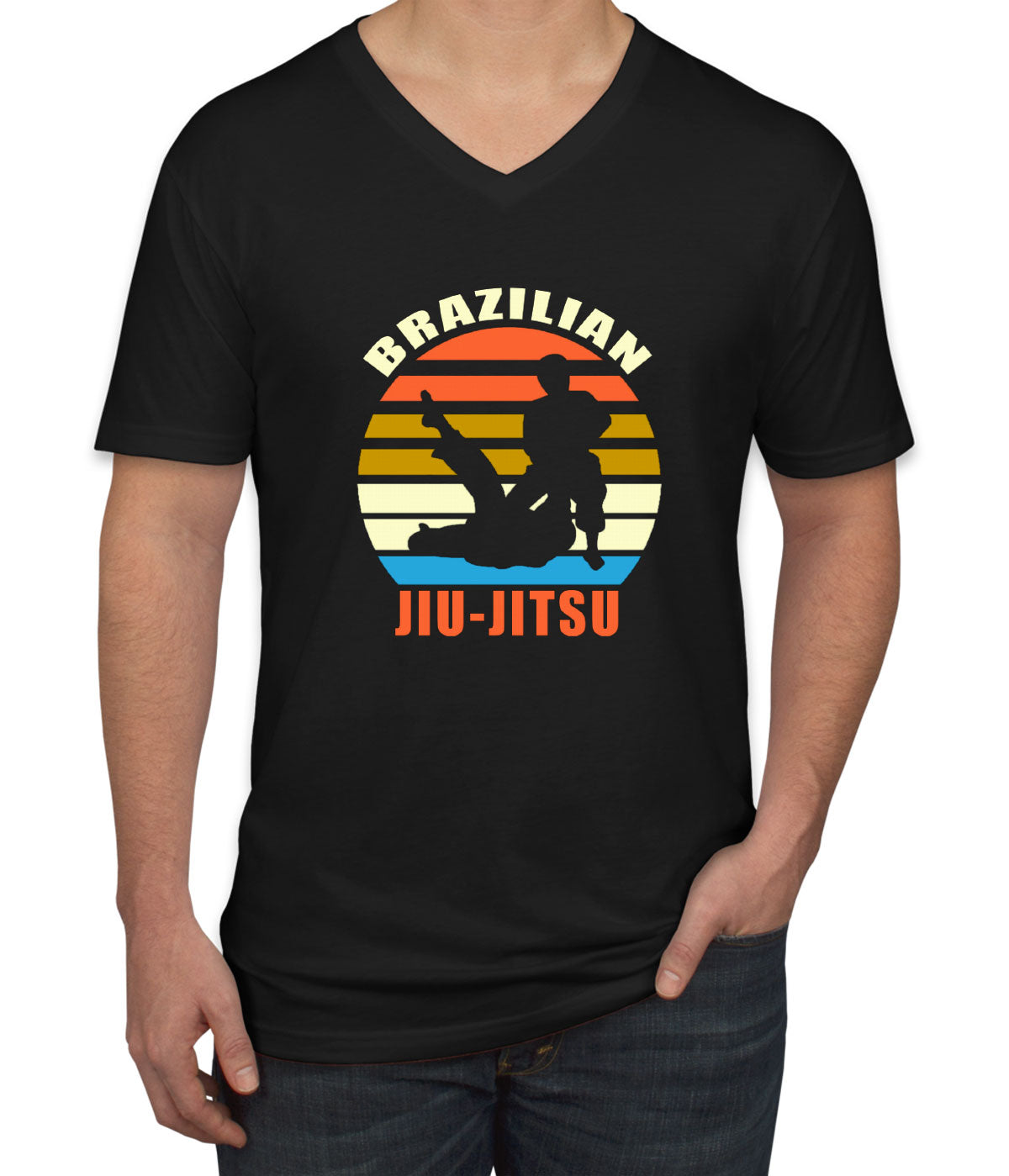 Brazilian Jiu-Jitsu Martial Art Men's V Neck T-shirt