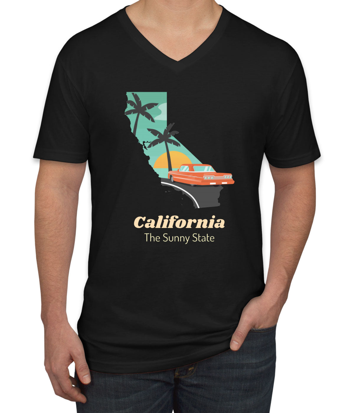 California The Sunny State Men's V Neck T-shirt