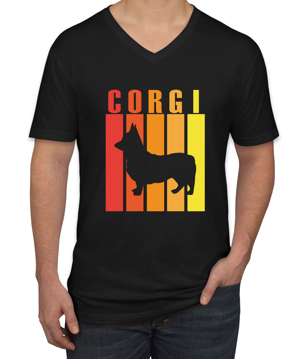 Pembroke Welsh Corgi Dog Men's V Neck T-shirt
