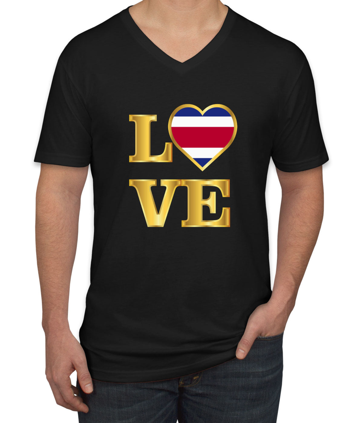 Costa Rica Love Men's V Neck T-shirt