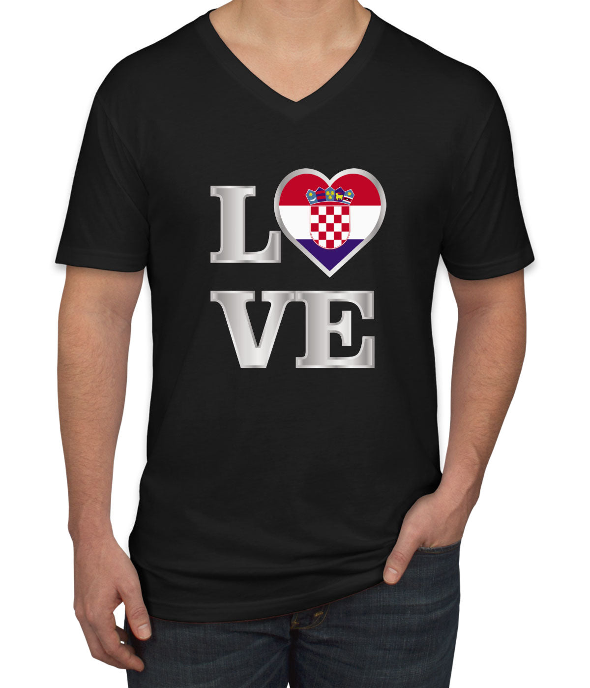 Croatia Love Men's V Neck T-shirt