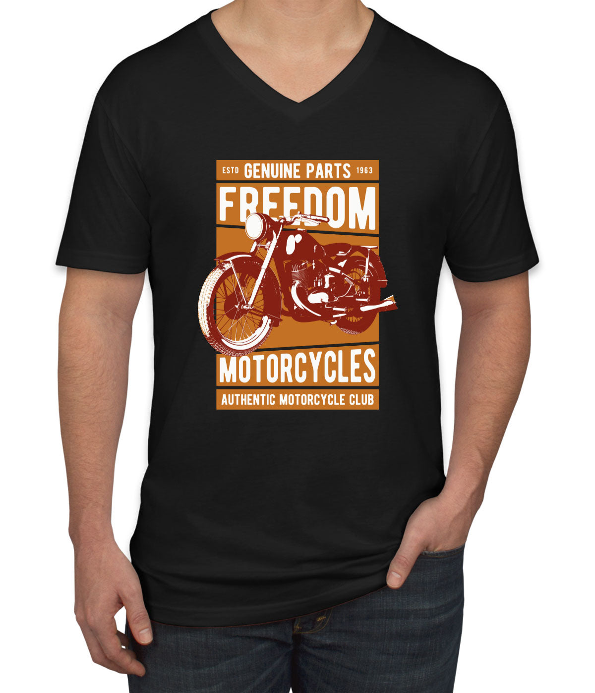 Freedom Motorcycles Men's V Neck T-shirt