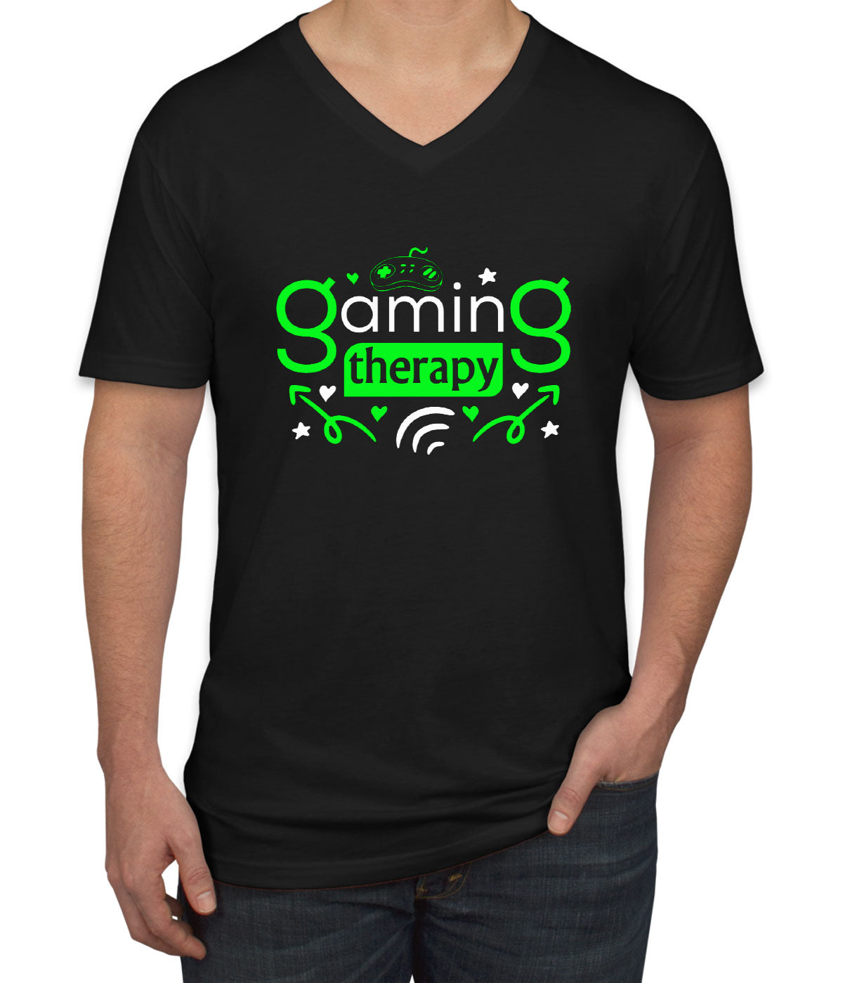 Gaming Therapy Men's V Neck T-shirt