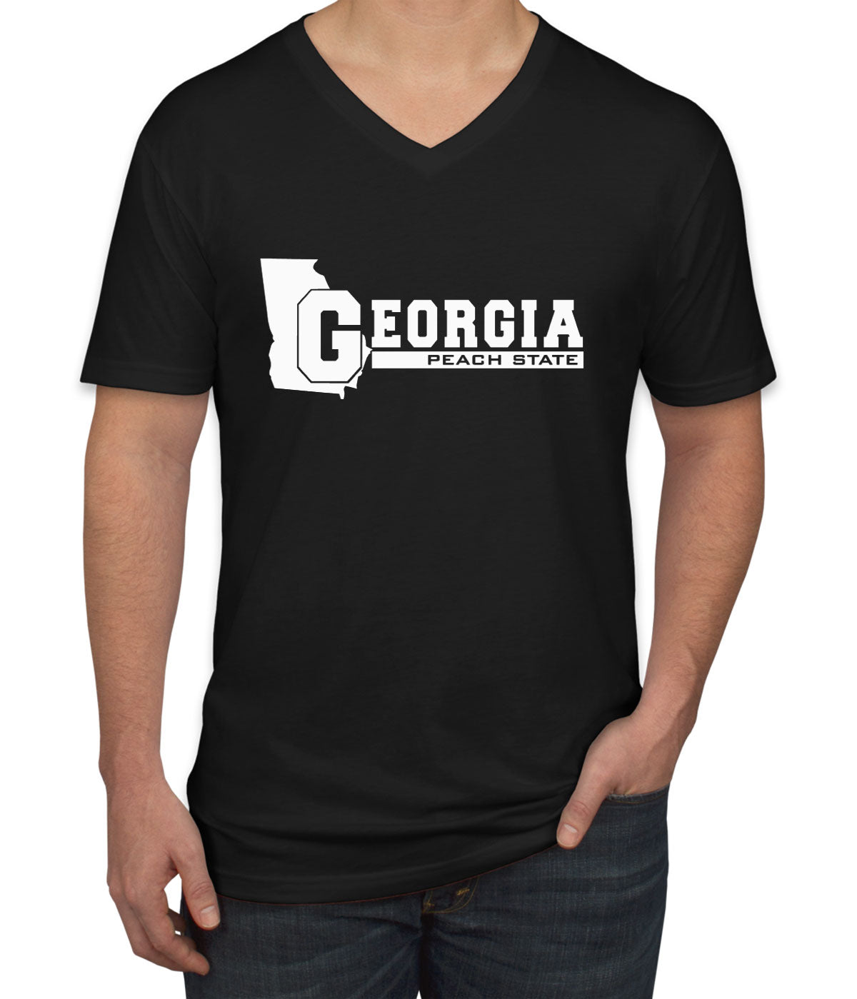 Georgia Peach State Men's V Neck T-shirt