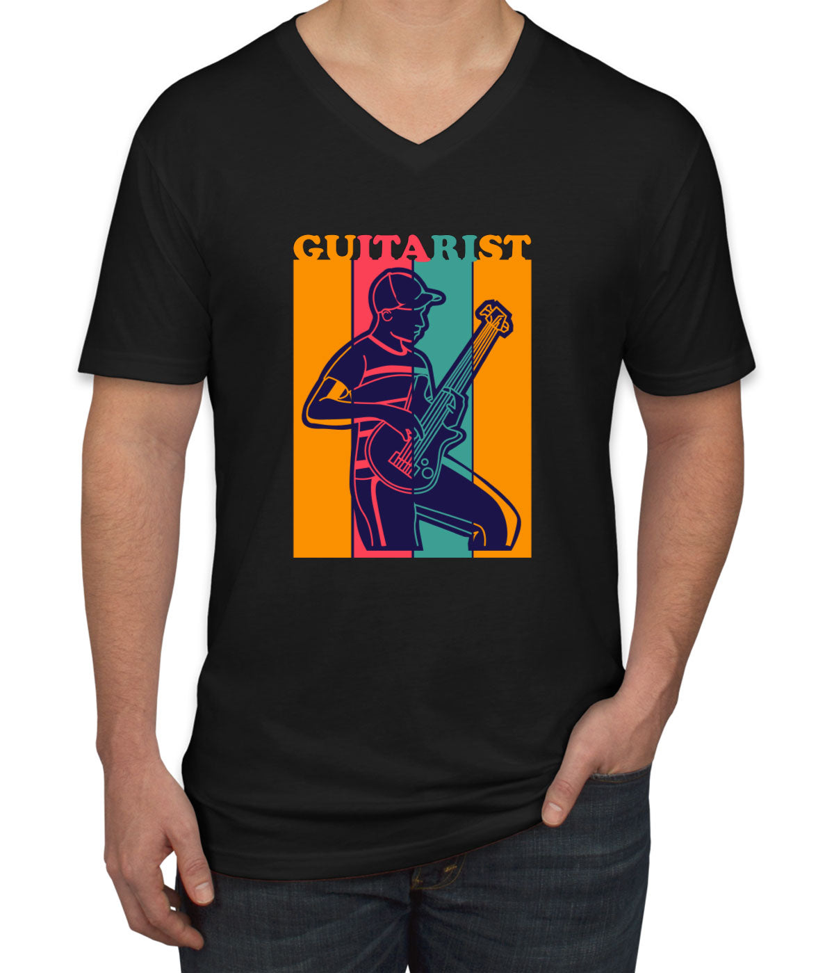 Guitarist Men's V Neck T-shirt