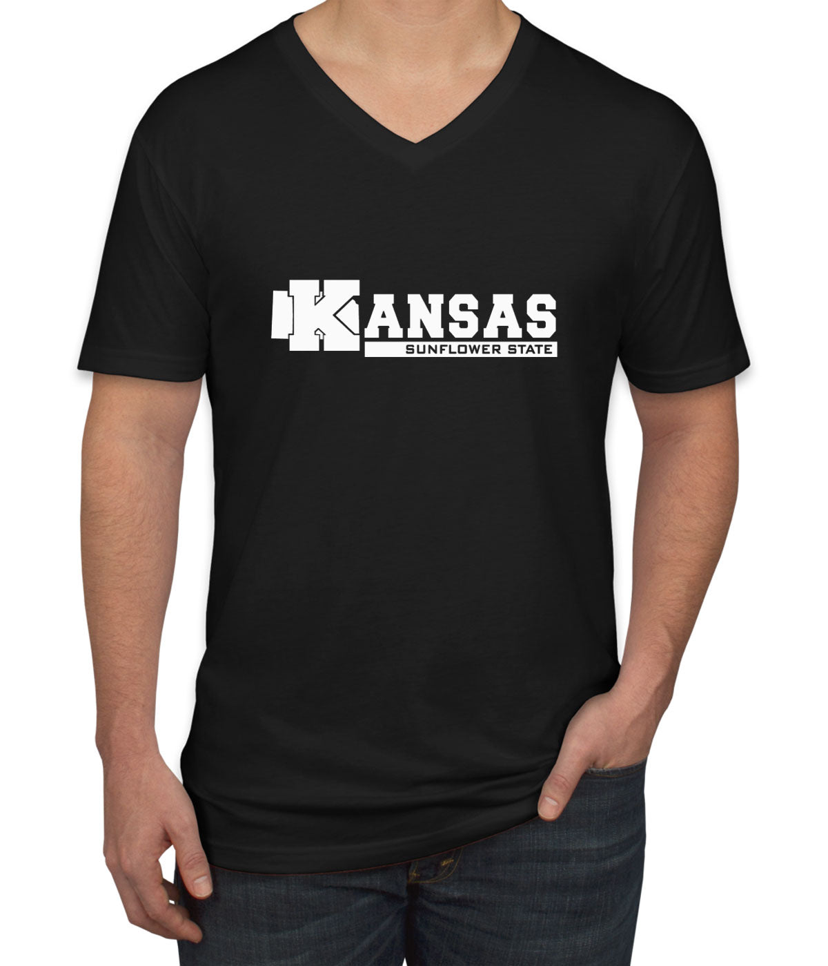 Kansas Sunflower State Men's V Neck T-shirt