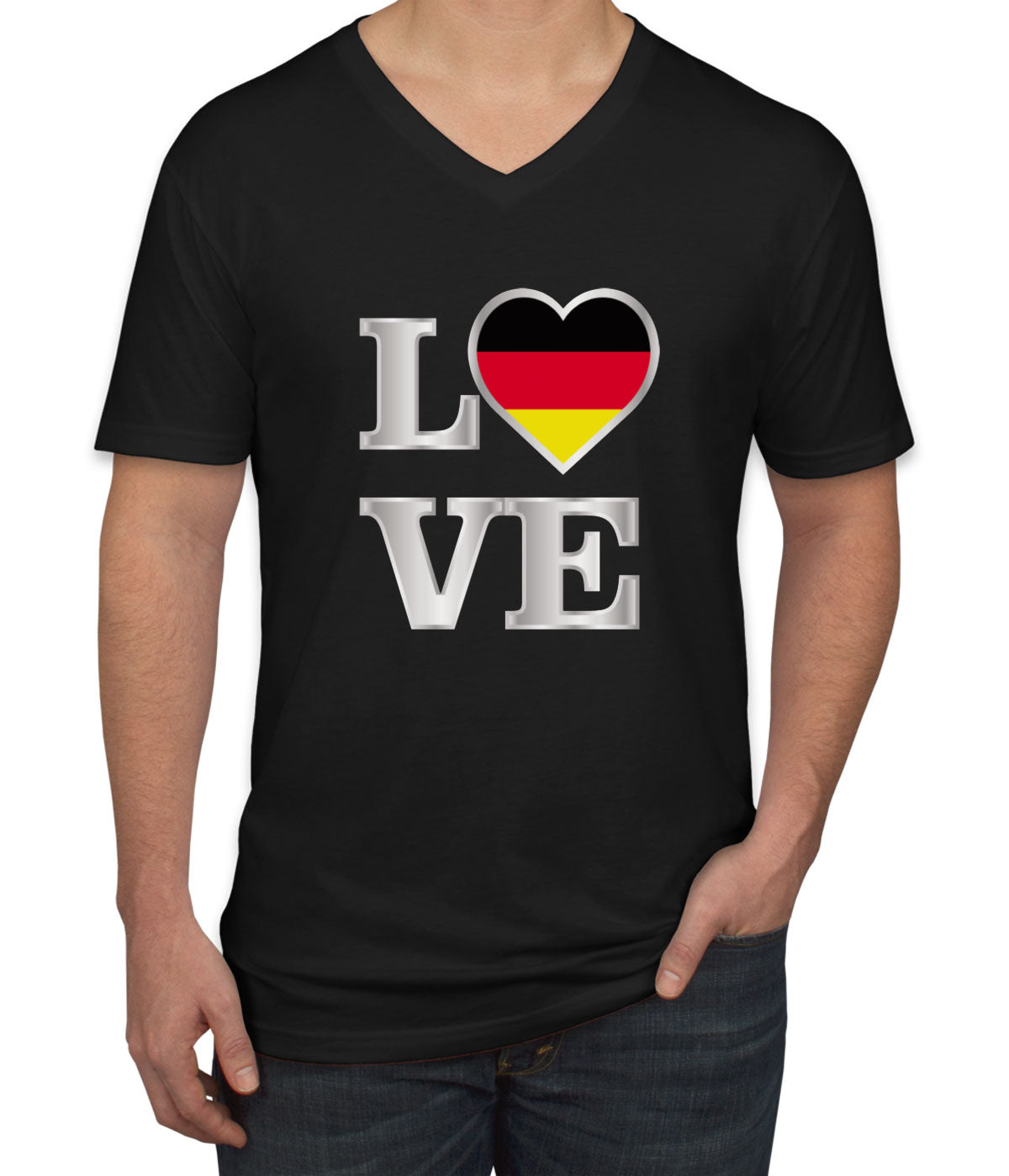 Germany Love Men's V Neck T-shirt