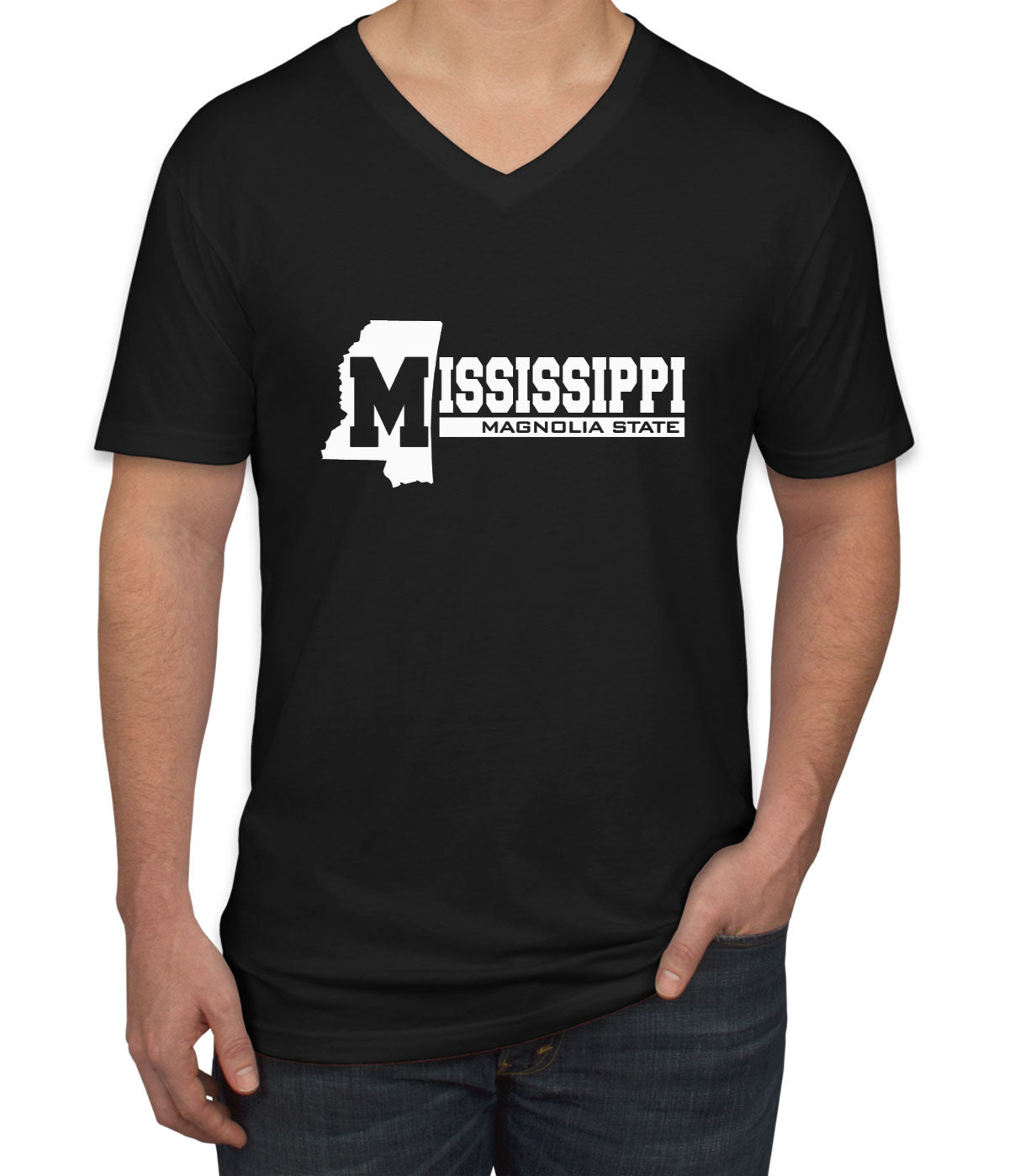 Mississippi Magnolia State Men's V Neck T-shirt