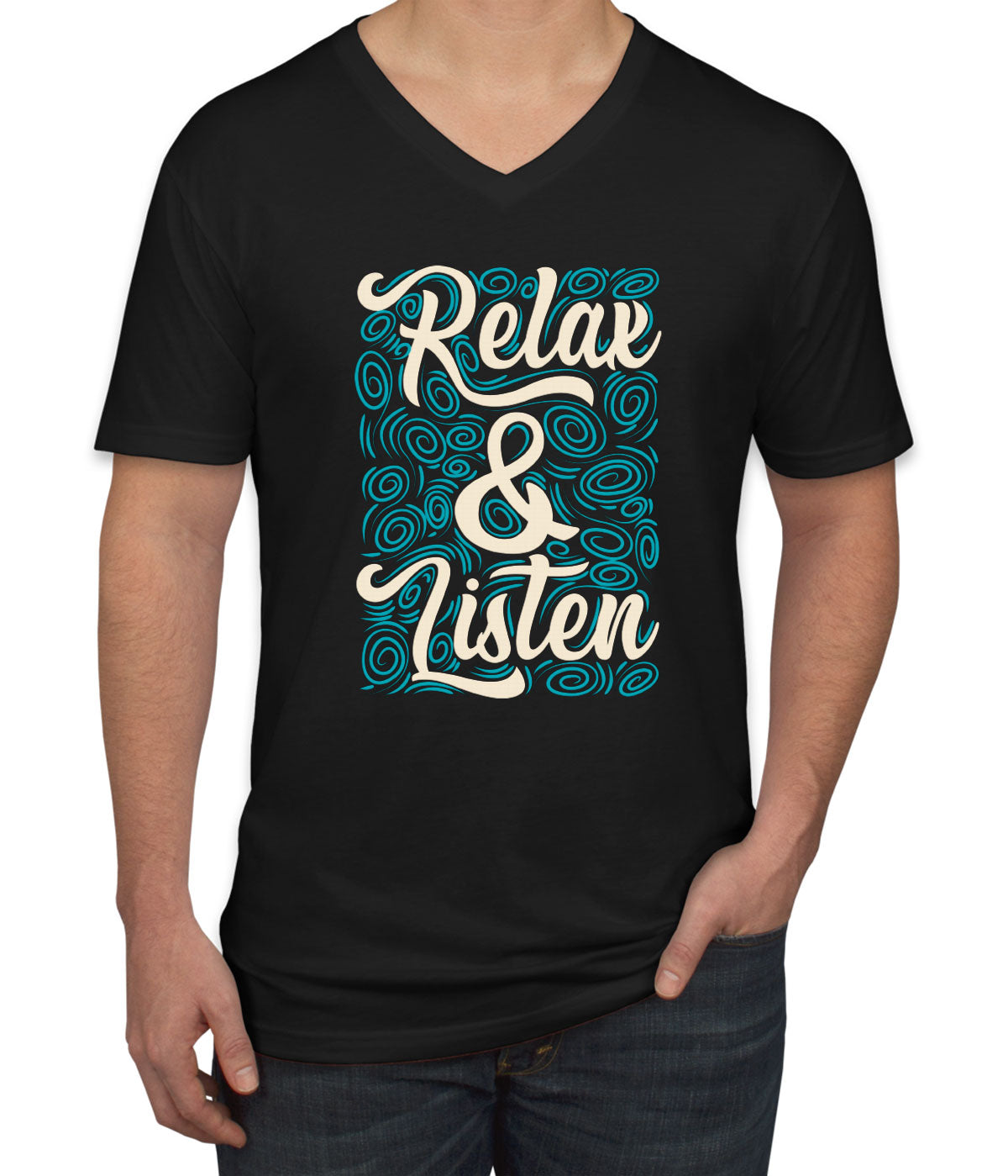 Relax And Listen To Music Men's V Neck T-shirt
