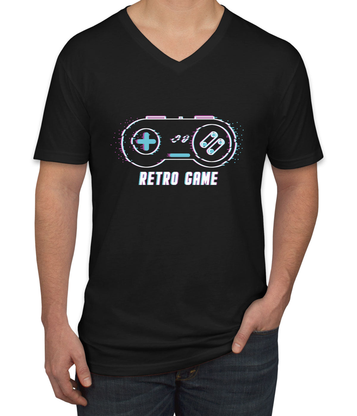 Retro Game Men's V Neck T-shirt