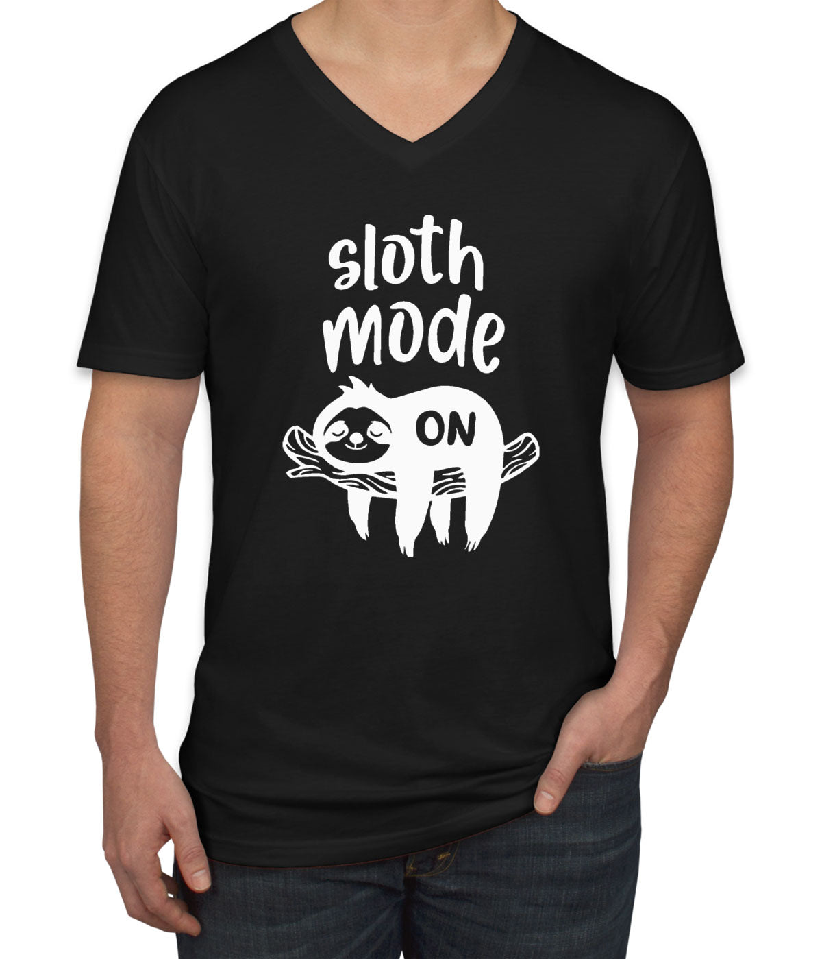 Sloth Mode On Men's V Neck T-shirt