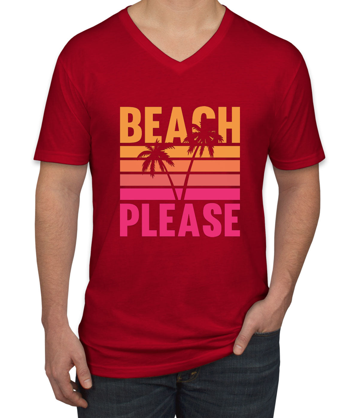Beach Please Men's V Neck T-shirt