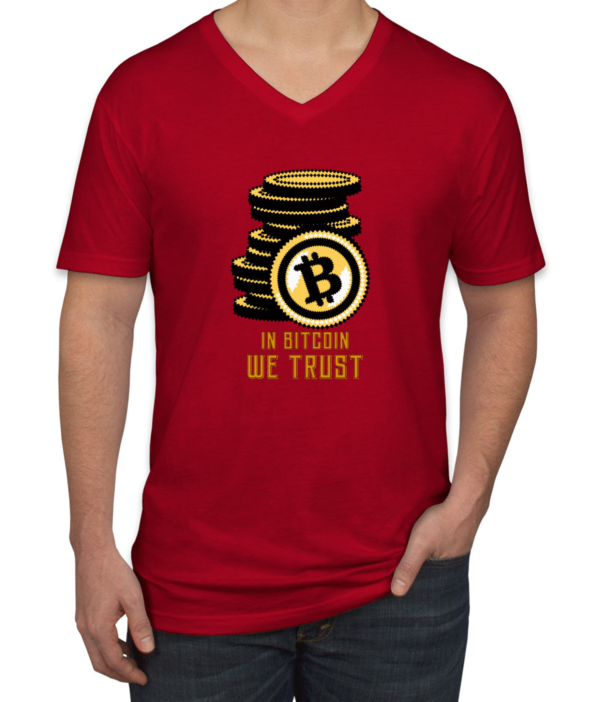 In Bitcoin We Trust Men's V Neck T-shirt