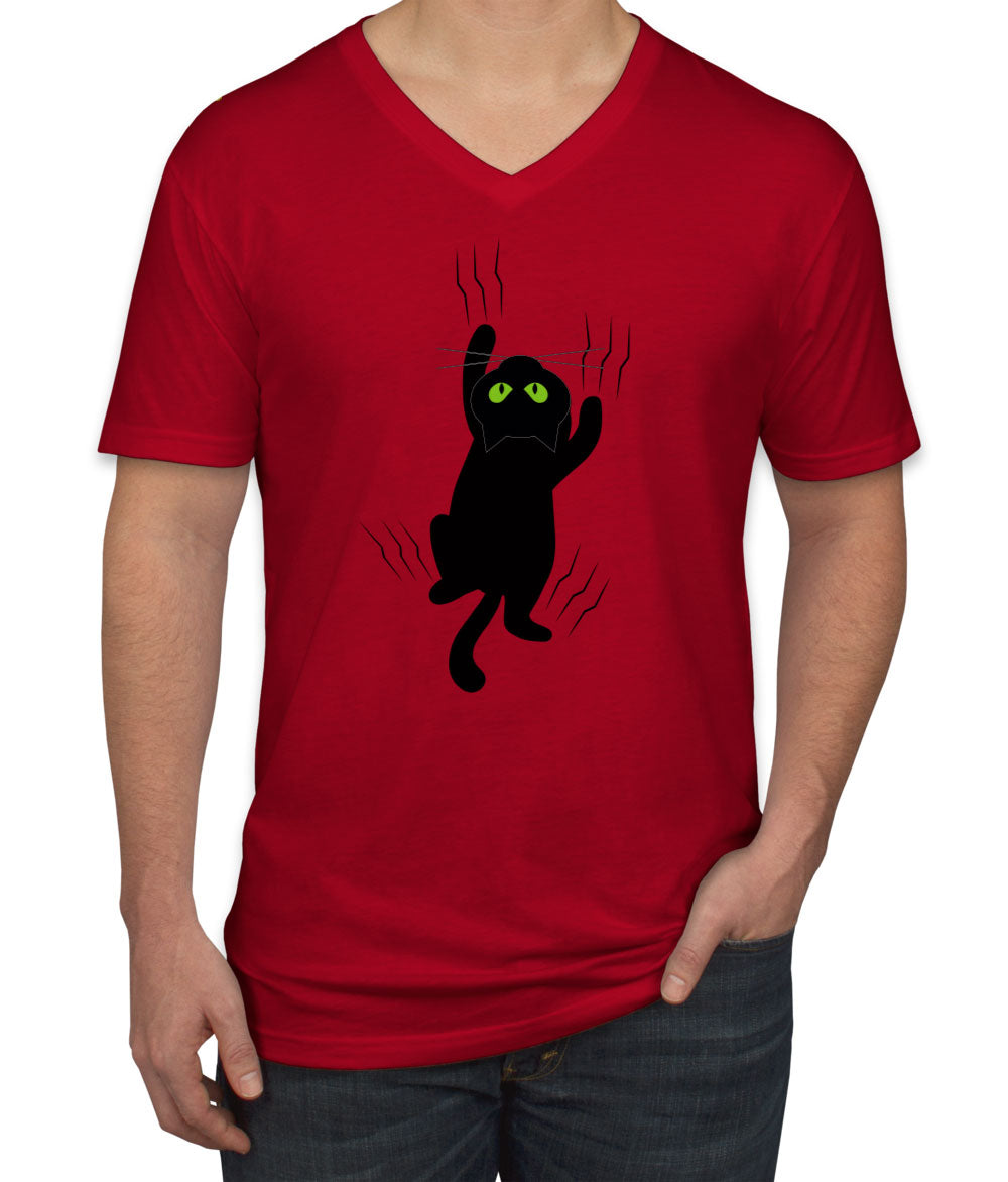 Black Cat Men's V Neck T-shirt