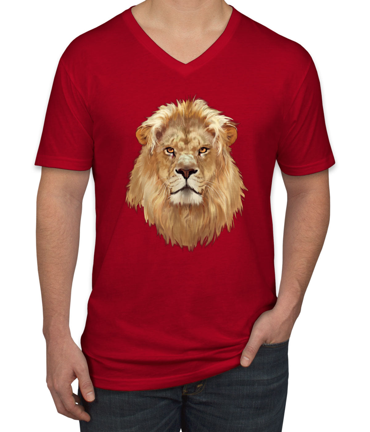 Cool Lion Men's V Neck T-shirt