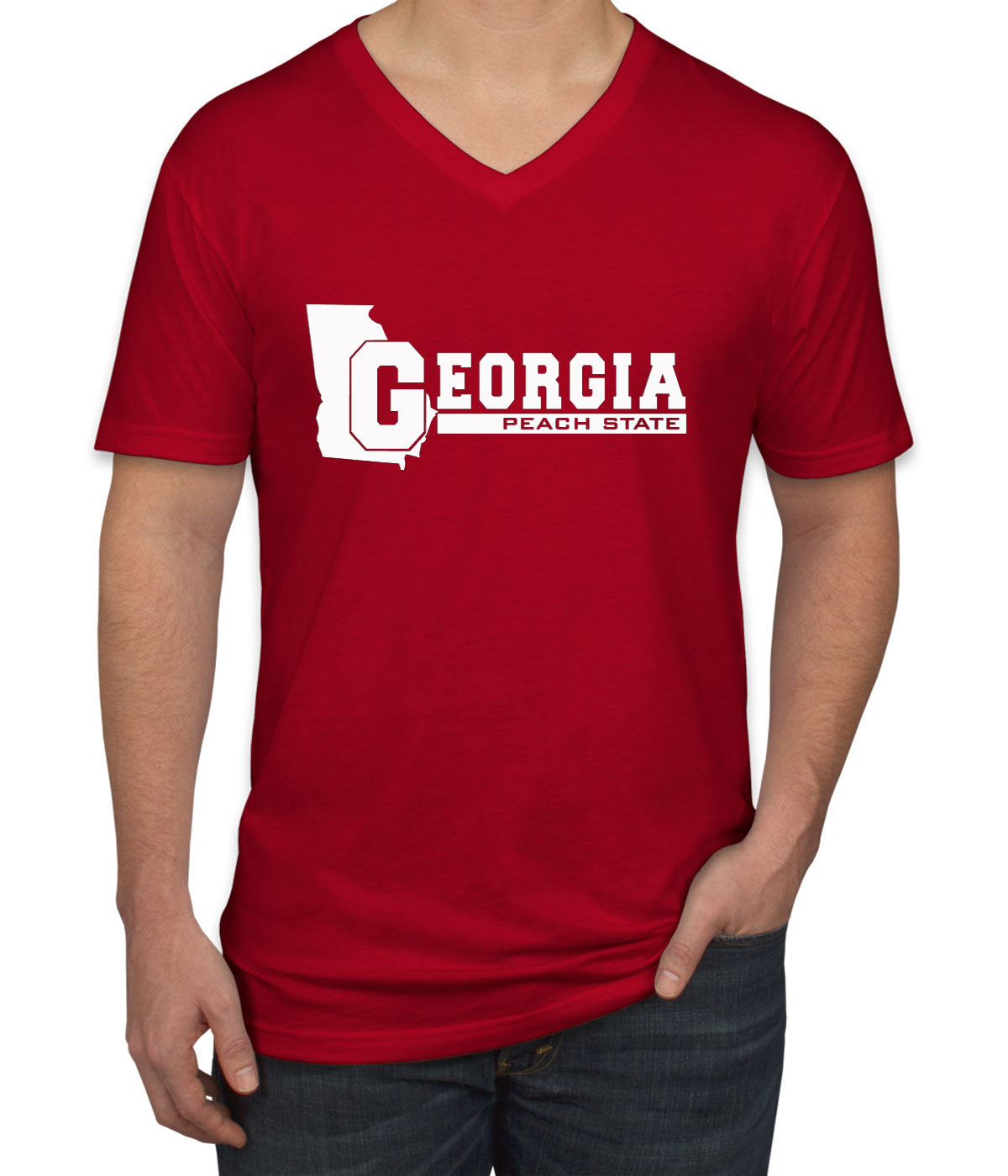 Georgia Peach State Men's V Neck T-shirt