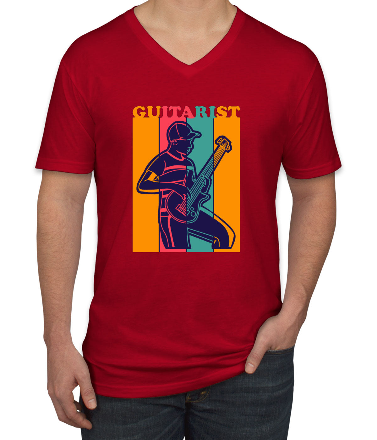 Guitarist Men's V Neck T-shirt