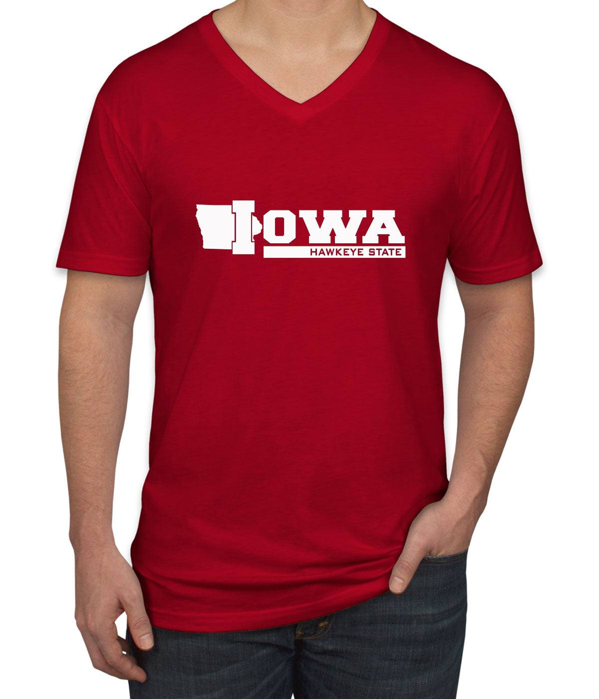 Iowa Hawkeye State Men's V Neck T-shirt