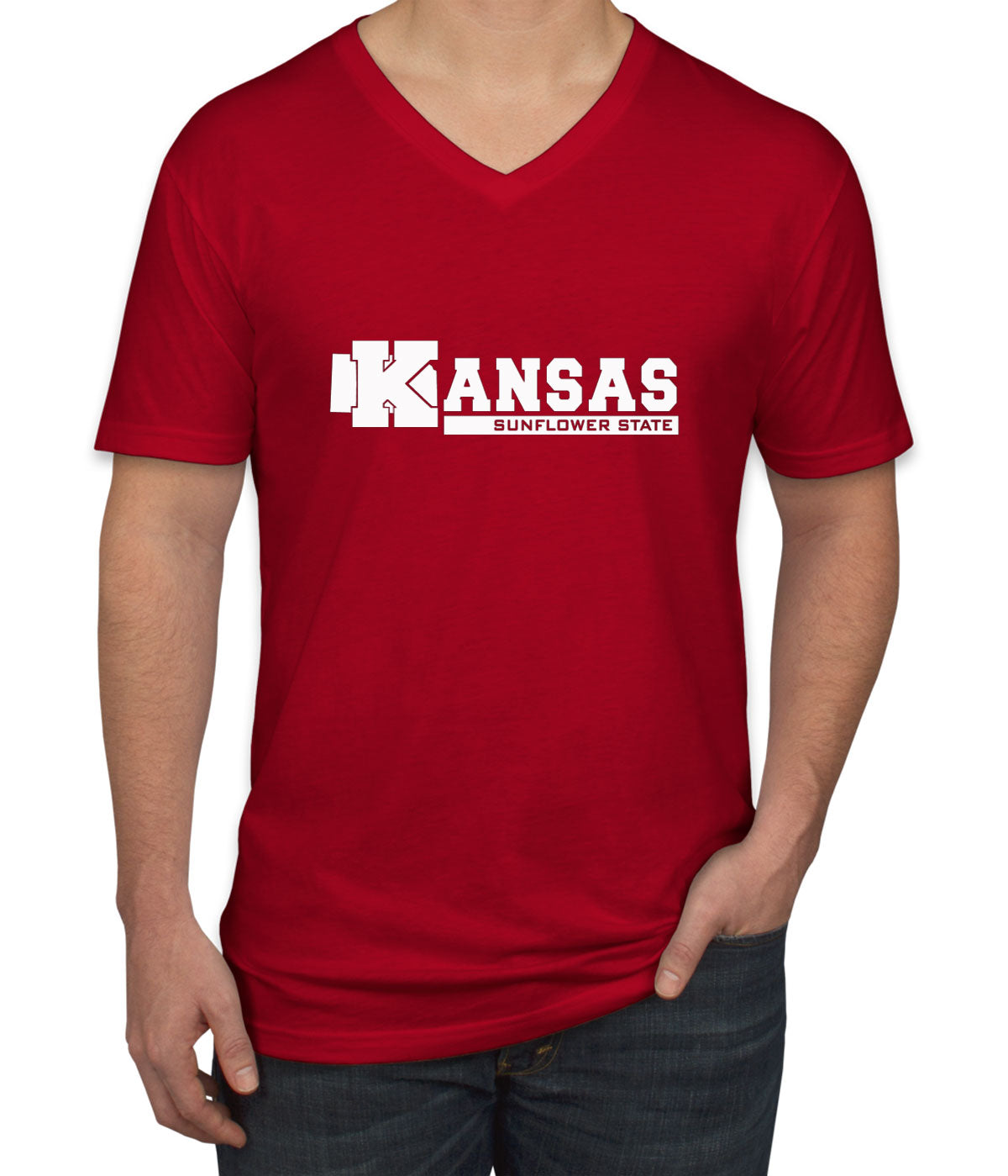 Kansas Sunflower State Men's V Neck T-shirt