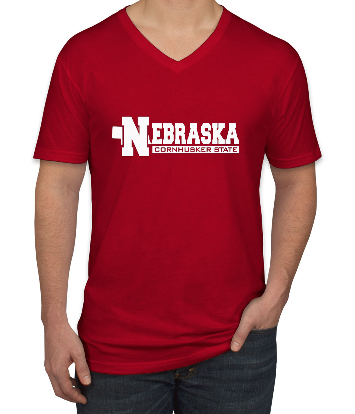 Nebraska Cornhusker State Men's V Neck T-shirt