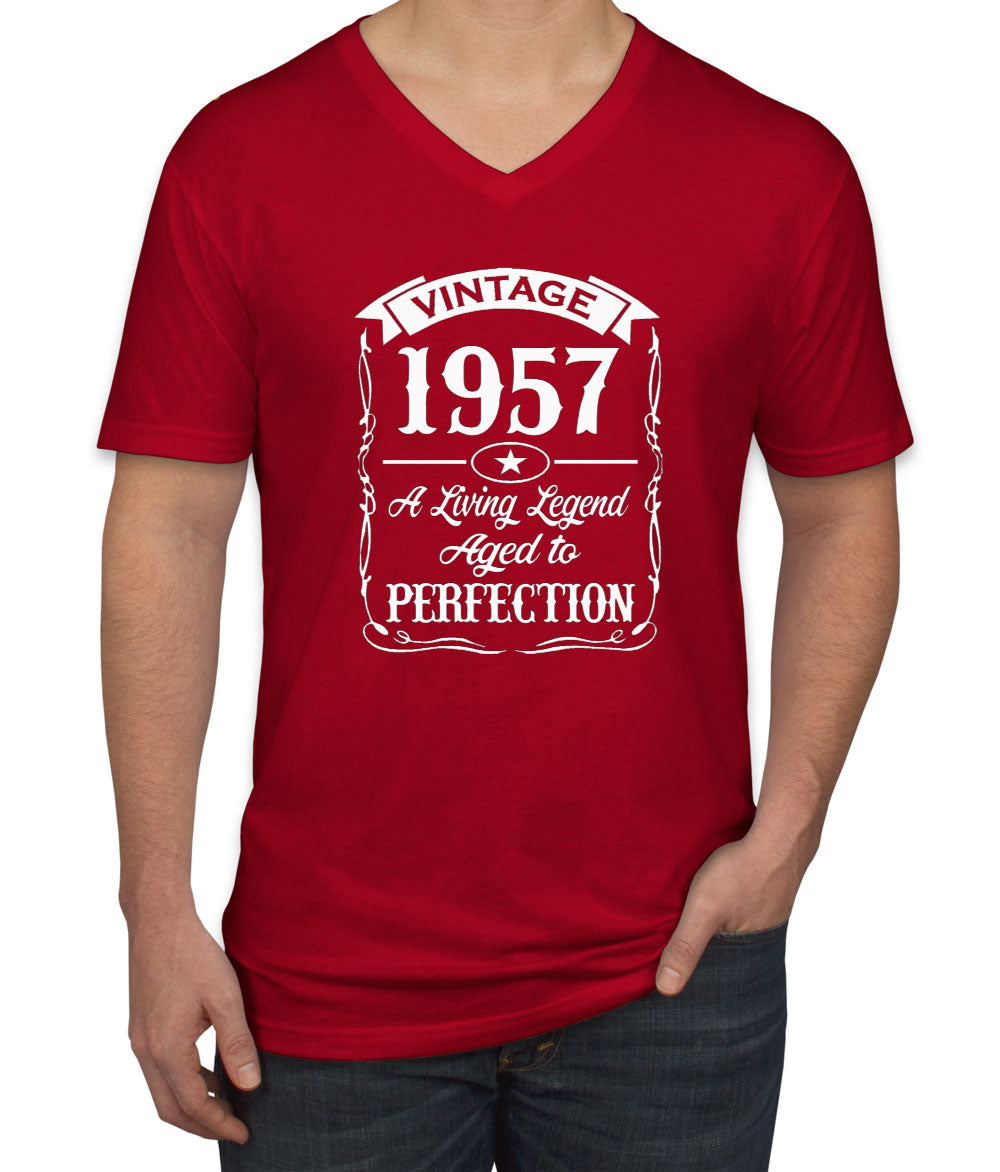 Vintage A Living Legend [Custom Year] Birthday Men's V Neck T-shirt