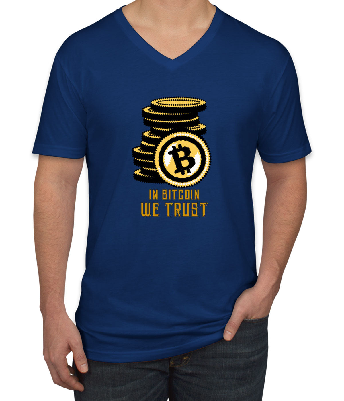 In Bitcoin We Trust Men's V Neck T-shirt