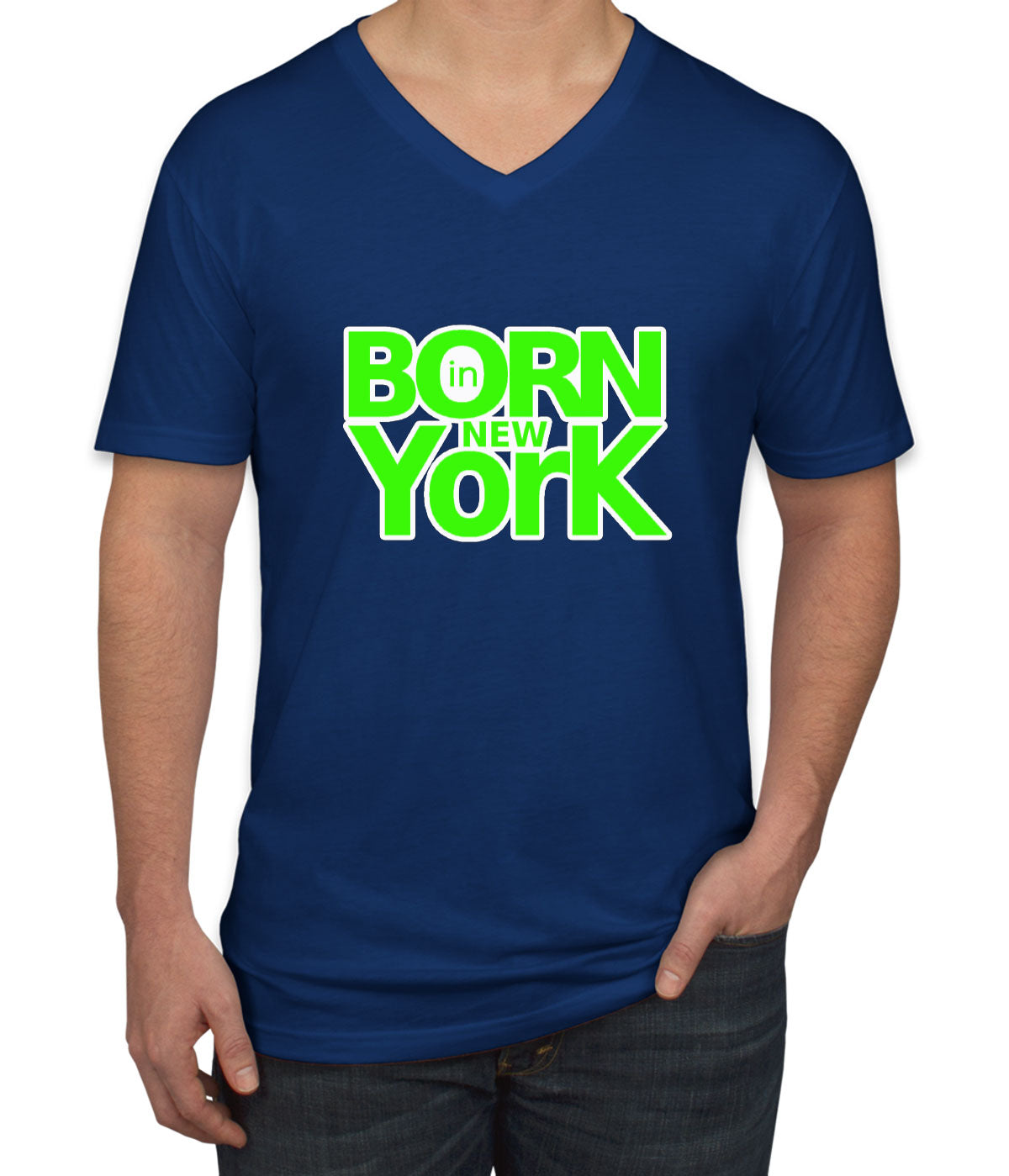 Born In New York Men's V Neck T-shirt