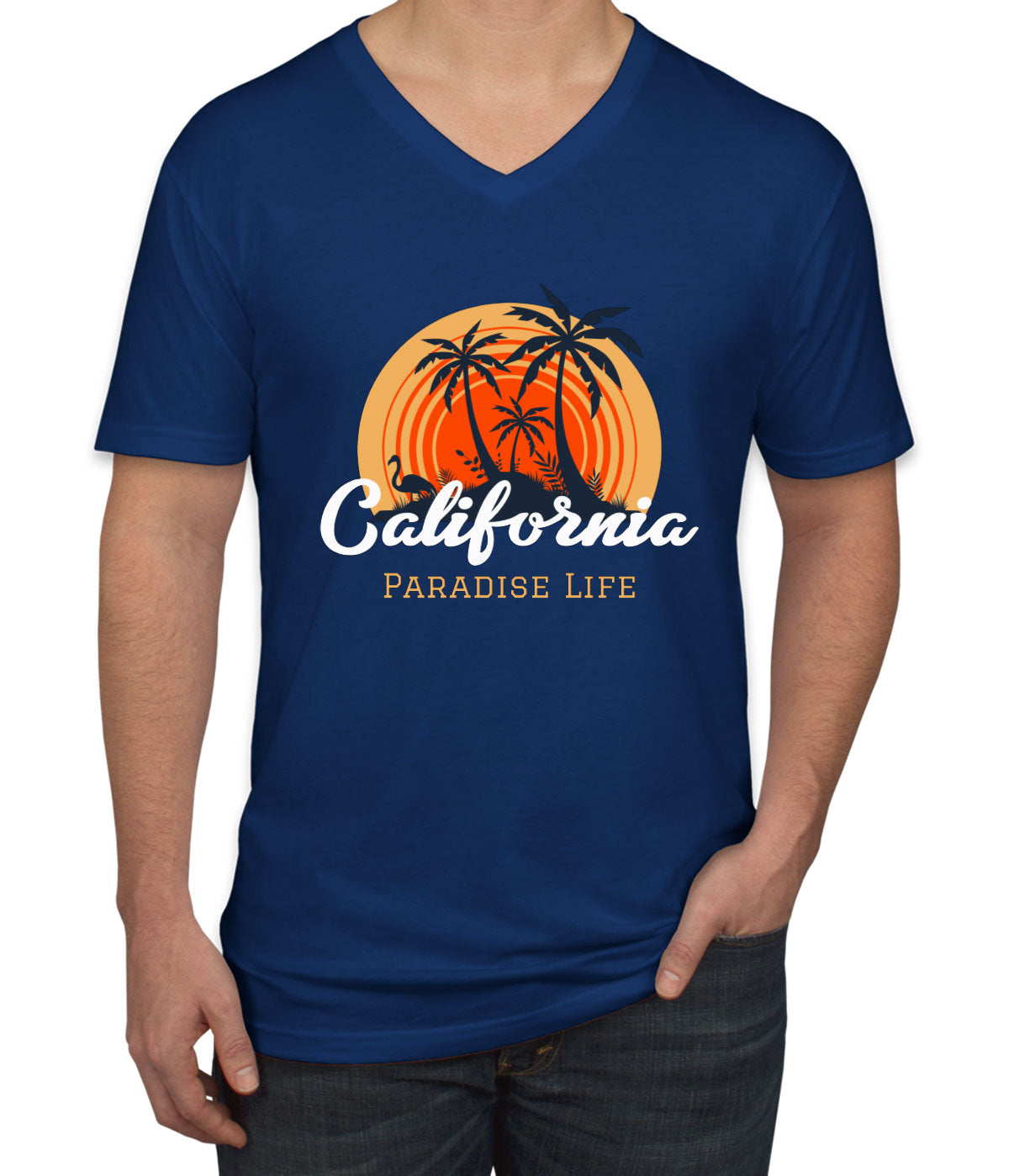 California Paradise Life Men's V Neck T-shirt