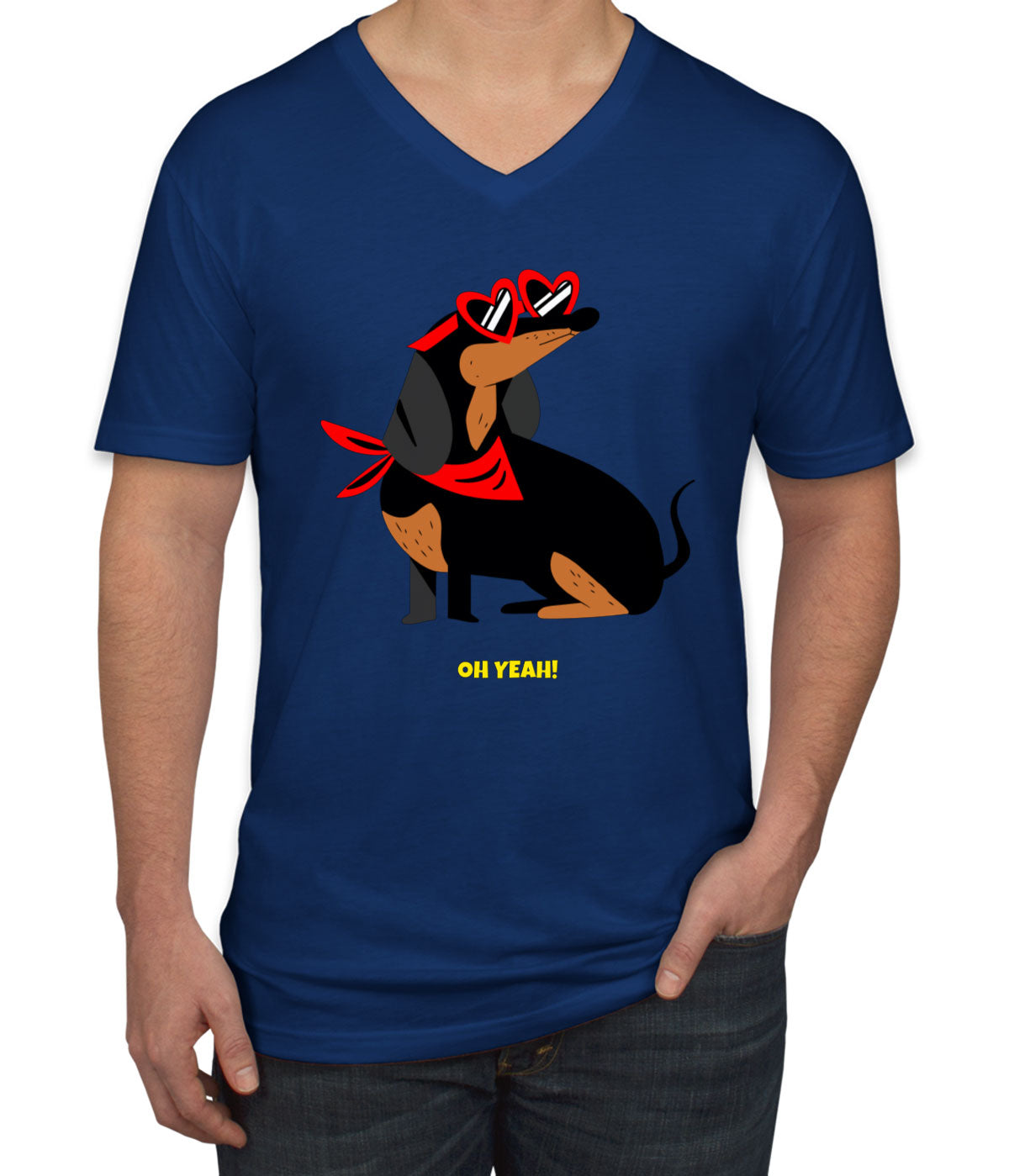 Dachshund Dog Men's V Neck T-shirt