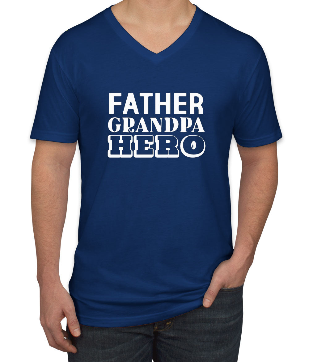 Father Grandpa Hero Men's V Neck T-shirt