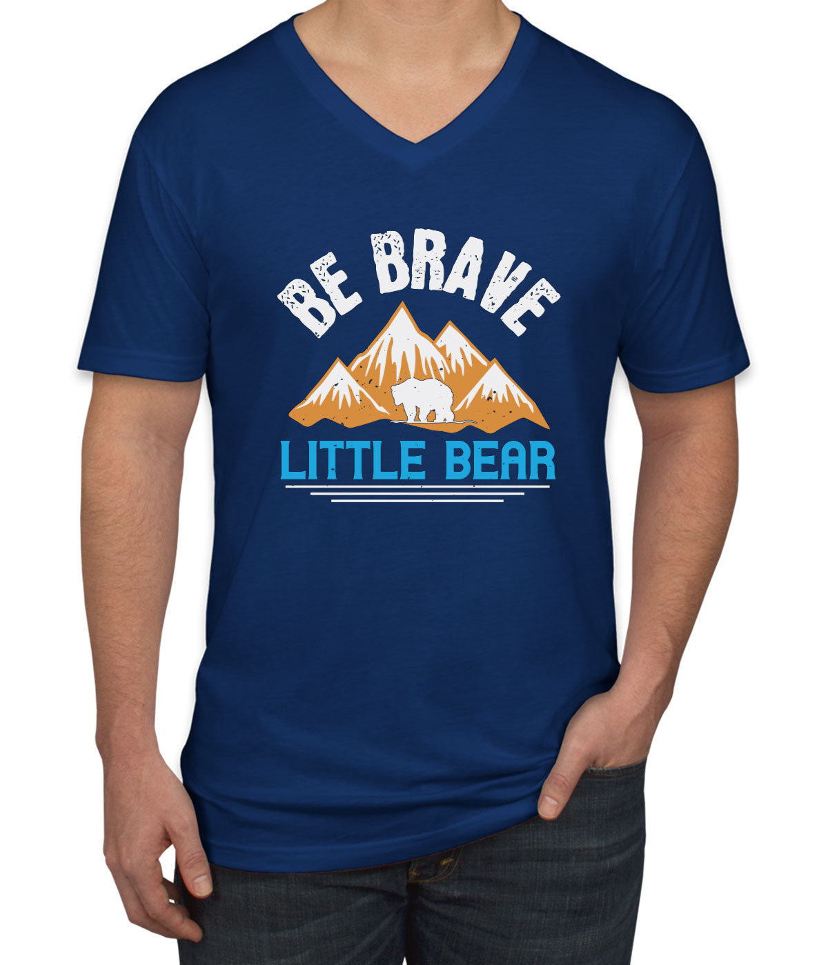 Be Brave Little Bear Men's V Neck T-shirt