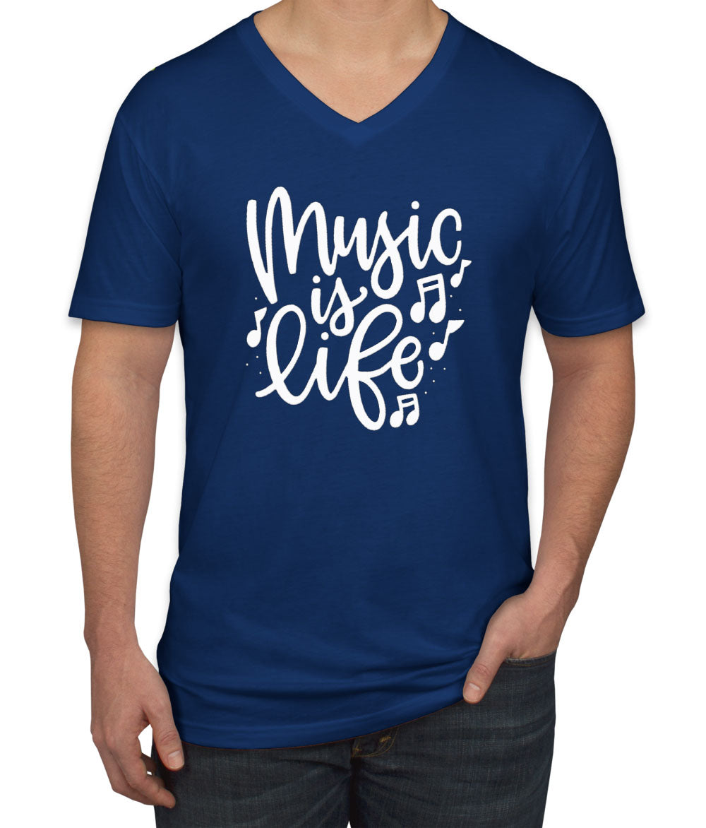 Music Is Life Men's V Neck T-shirt