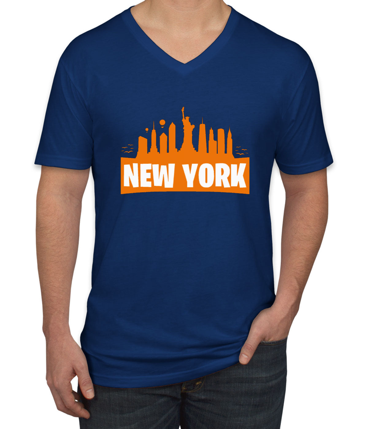 New York City Silhouette Men's V Neck T-shirt