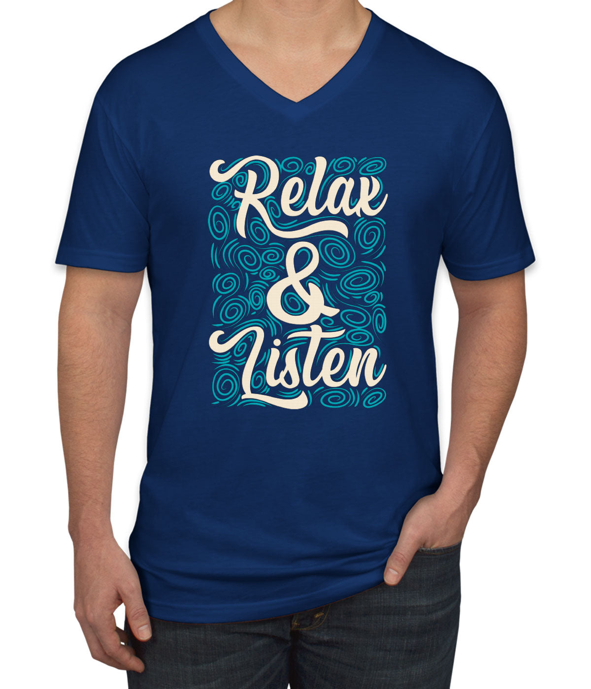 Relax And Listen To Music Men's V Neck T-shirt