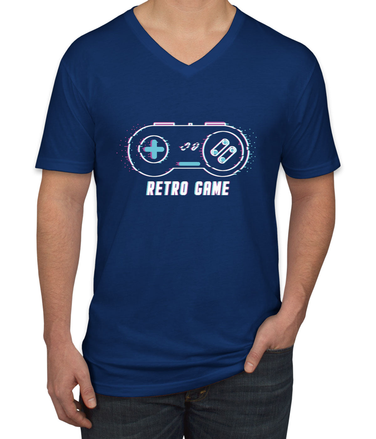 Retro Game Men's V Neck T-shirt