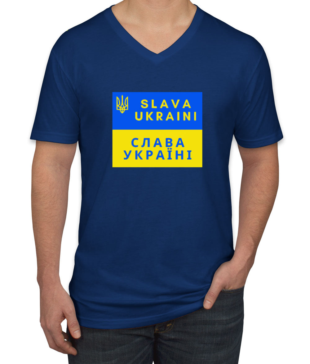 Slava Ukraini Men's V Neck T-shirt