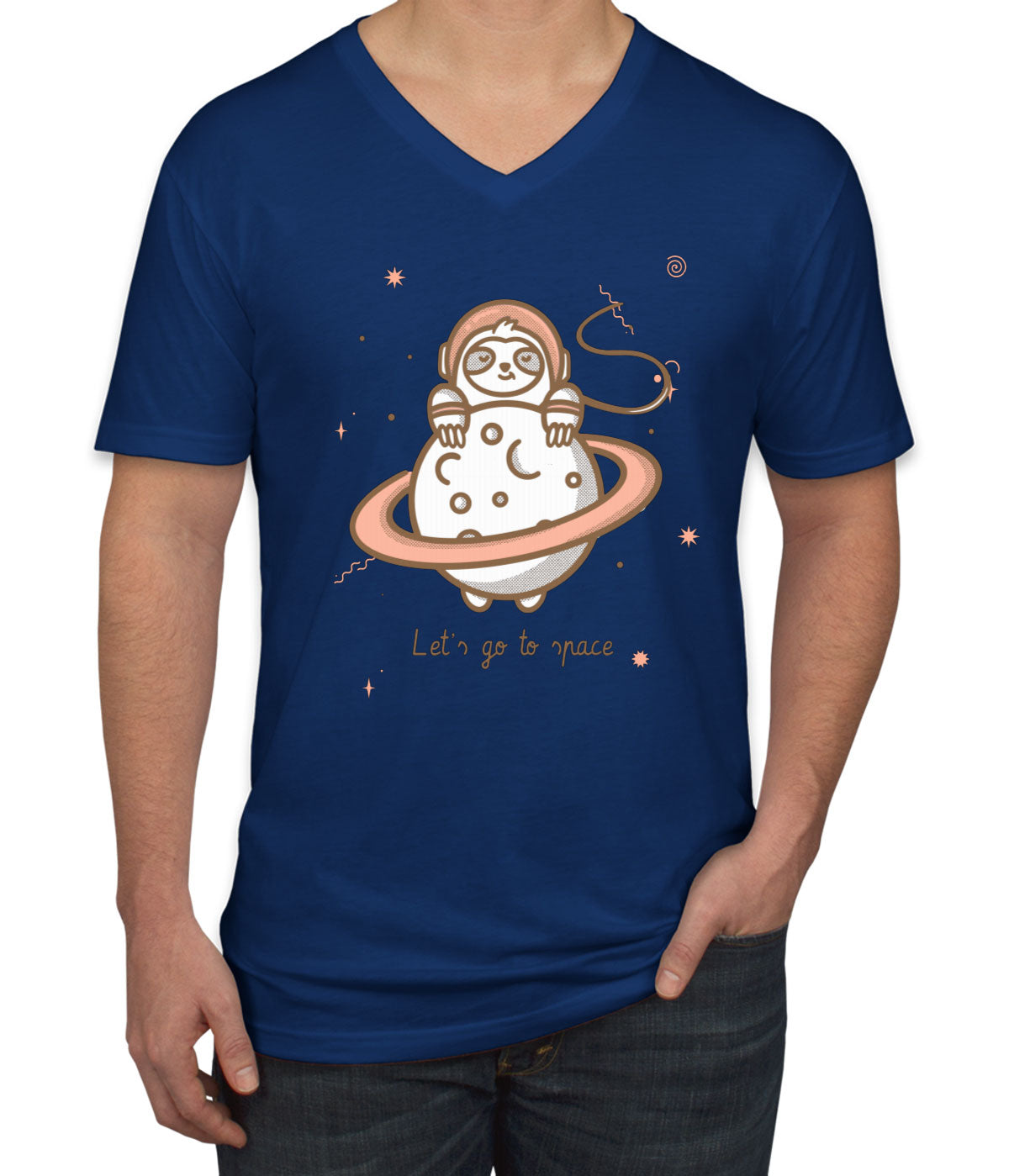 A Sloth In Space Men's V Neck T-shirt