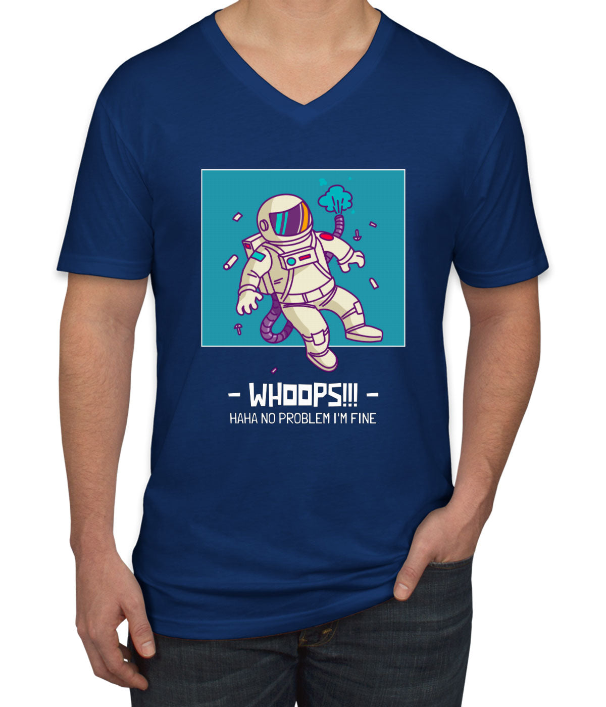 Astronaut Fart Men's V Neck T-shirt