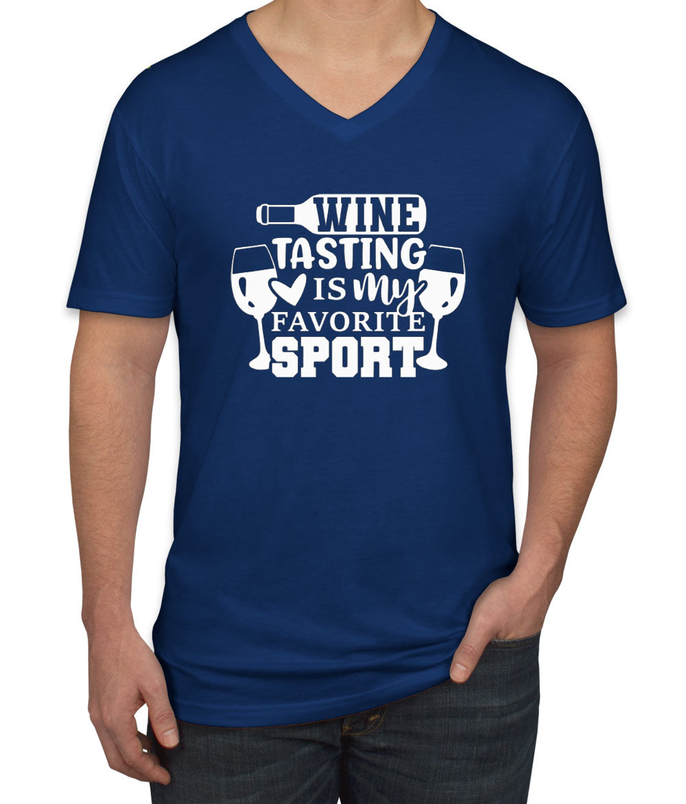 Wine Tasting Is My Favorite Sport Men's V Neck T-shirt