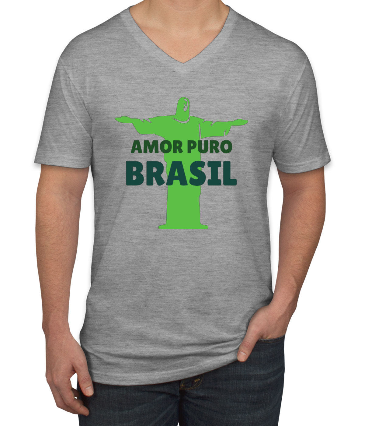 Amor Puro Brasil Men's V Neck T-shirt