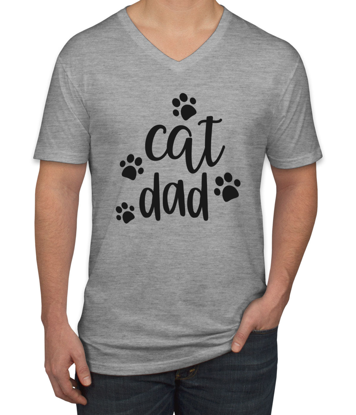 Cat Dad Men's V Neck T-shirt